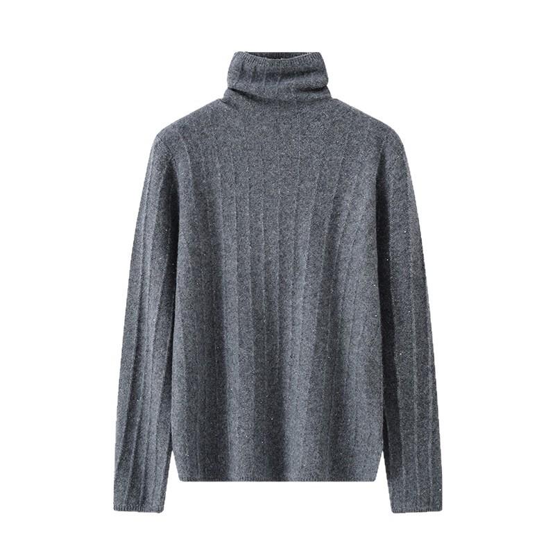 Autumn And Winter New Cashmere Sweater Women'S Heap Neck Sweater Loose Knitted Sweater Versatile Pullover Warm Bottoming Shirt