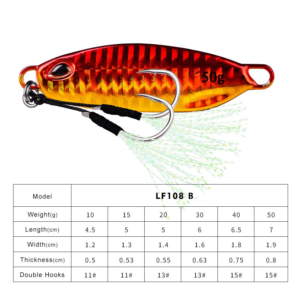 Brand 10-Color Sinking Hard Bait - Long-Casting Lead Fish Lure for Slow Jigging Fishing.
