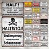 Германия СТОЙ ВНИМАНИЕ Металлическая табличка Немецкие предупреждающие знаки Таблички Опасная зона Винтажная табличка Настенная декоративная
