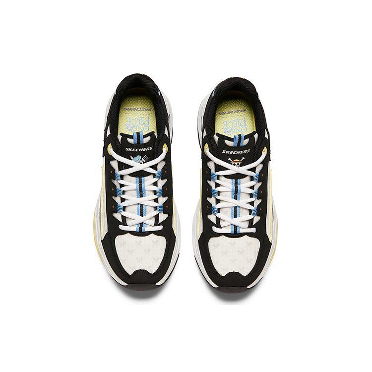 One Piece x Skechers D'Lites 4.0 Низкие массивные кроссовки Женские Черный Белый Желтый 896036-BKMT