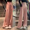 Женские весенне-летние брюки с высокой талией и широкими штанинами | Стильные повседневные спортивные брюки прямого кроя | Универсальные брюки-платье в пол