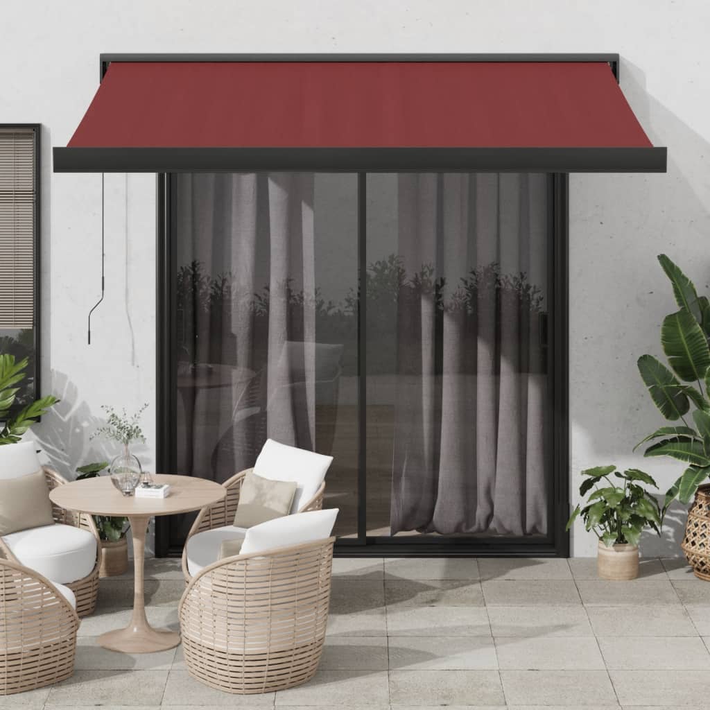 Manual Awning Burgundy Red 350 x 250 cm