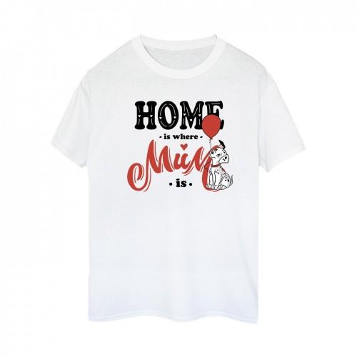 101 Dalmatians Womens/Ladies Home Is Where Mum Is Cotton Boyfriend T-Shirt
