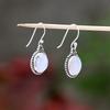 Rainbow Moonstone Silver Women Earring Pure 925 Sterling Silver Handmade Jewelry