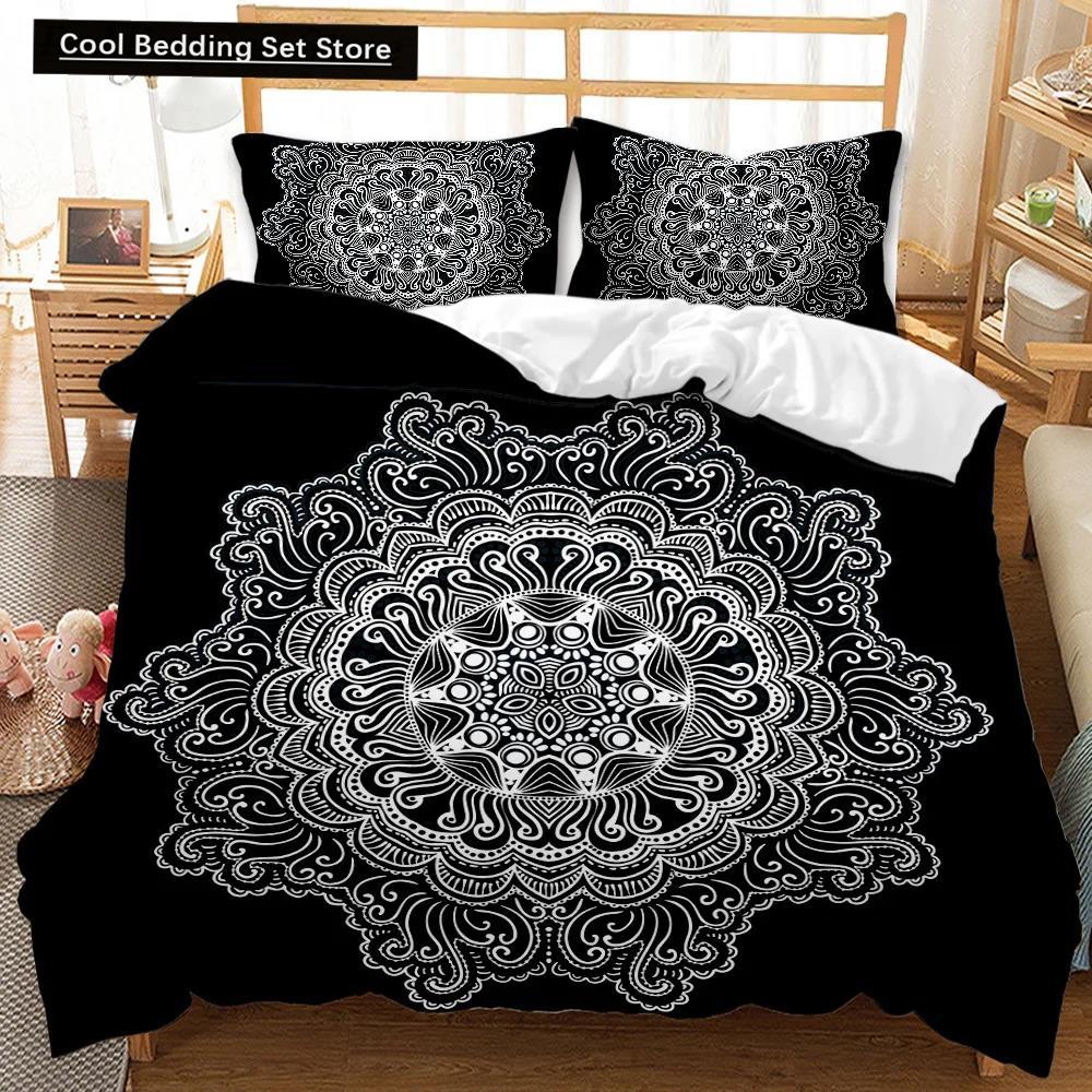 Комплект пододеяльников Mandala Elephant Boho Chic Hippie Twin Постельное белье Mandala Polyester Одеяло для взрослых Double Queen King Size