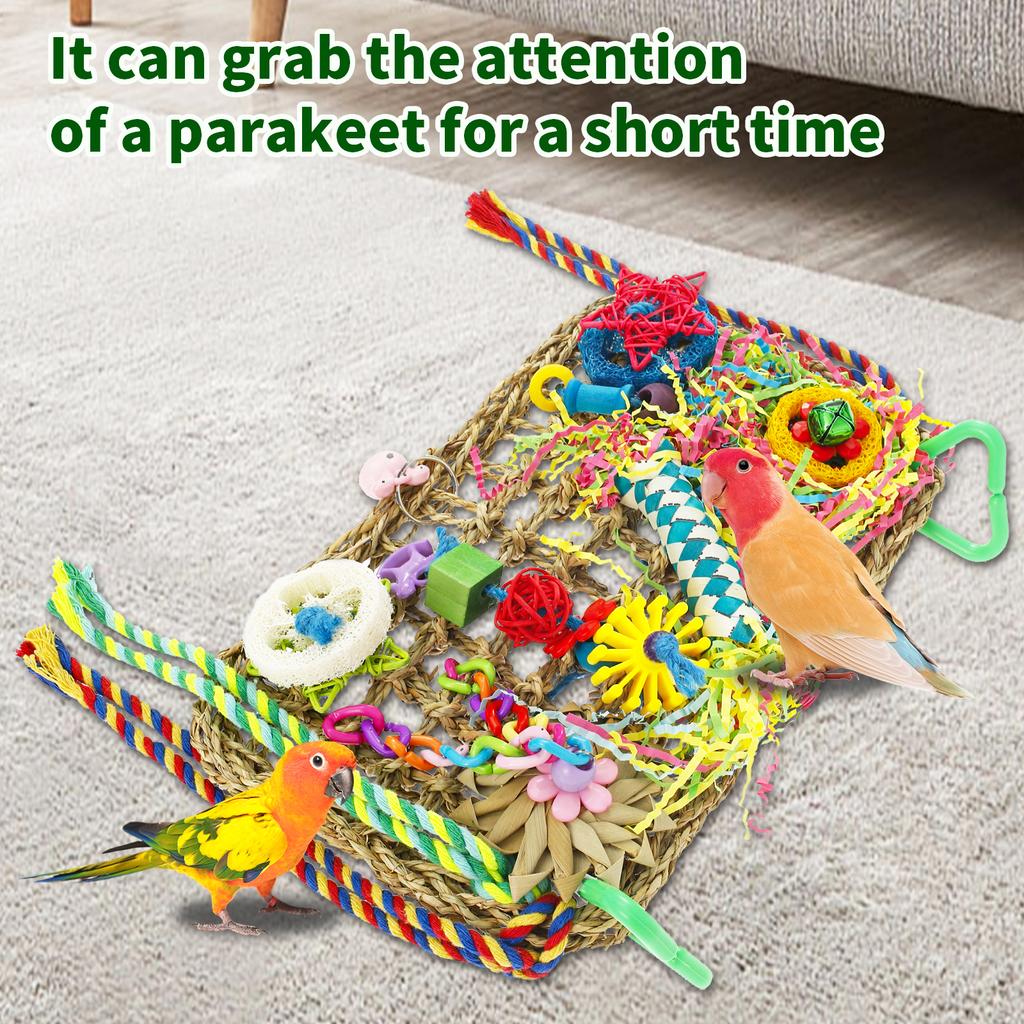 Игрушки для птиц Ручная работа Игрушки для добывания пищи для птиц Забавные игрушки для волнистых попугайчиков Портативная игрушка для добывания пищи для волнистых попугайчиков Игрушка для жевания попугая Игрушка для птиц-попугаев 1x7.9