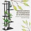 Flower Shelf, 5-Tier Steel, Plant Stand, 40 x 22 x 113 cm, Black