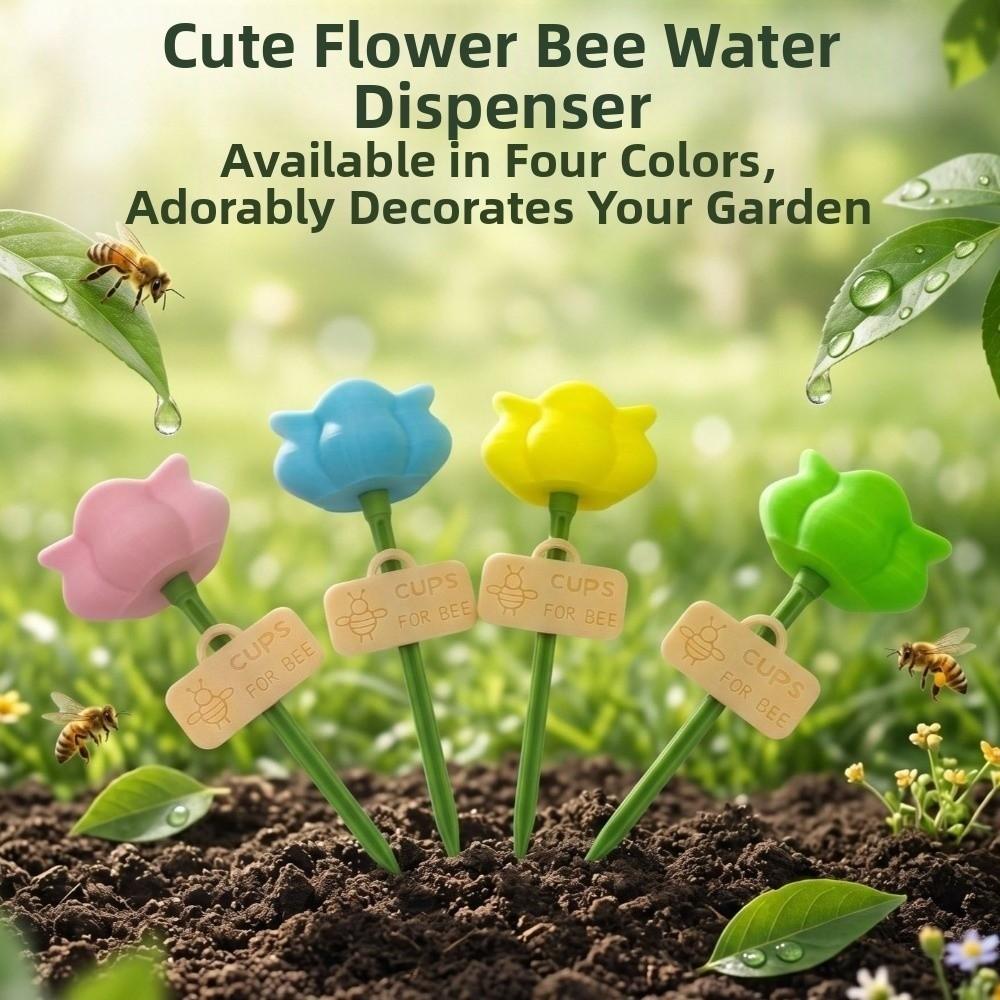 Plastic Bee Butterfly Water Cup Flower Shape Insect Drinking Device Bee Watering Station Farm Use