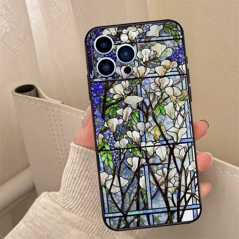 Чехол для телефона с росписью по стеклу для iPhone 17 16 14 13 12 11 15 Pro Max mini 15 16 Plus 16e 17 Air Cover Coque
