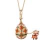 Chinese Style Enamel Egg Pendant Necklace Opened Design Zodiac Pendant Necklace  For Women