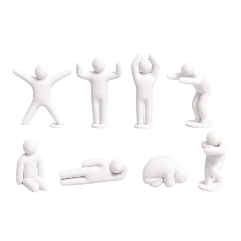 Human Figurines Mecha Ornaments Paintable Multi Poses Figures 3D Printed Figures  DIY Art