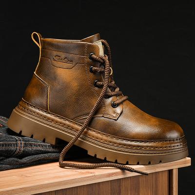 Новое поступление, натуральная кожа, мужские высокие ботинки, модные уличные мотоциклетные ботинки, нескользящие мужские ботильоны, прогулочная обувь