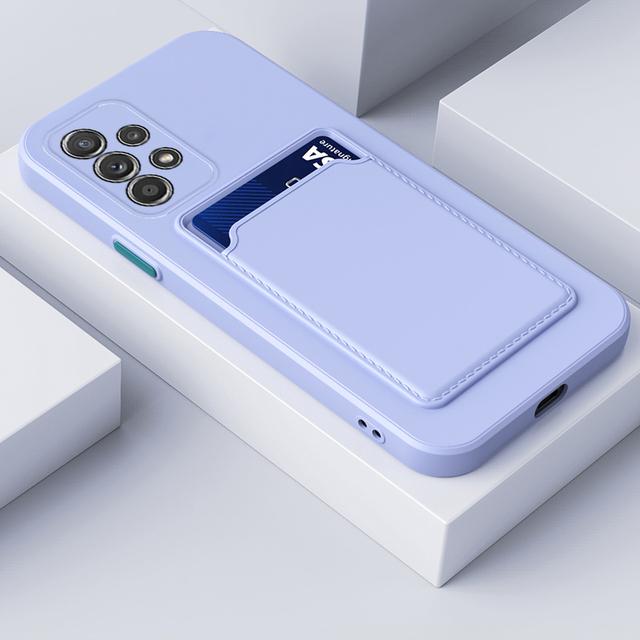 Чехол-держатель для карт из жидкого силикона для Samsung Galaxy A54 A53 A34 A14 A73 A33 A23 A13 A72 A52 A32 A22 A12 A91 A71, противоударный чехол