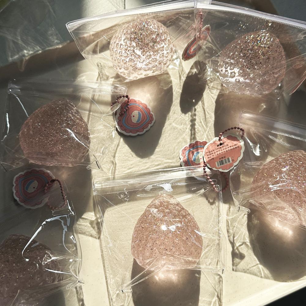 Милый кремово-золотой порошок Большая клубника Щипок Непоседа Имитация Силиновая глина на ощупь DIY Подарок на день рождения для девочки Детские мялки