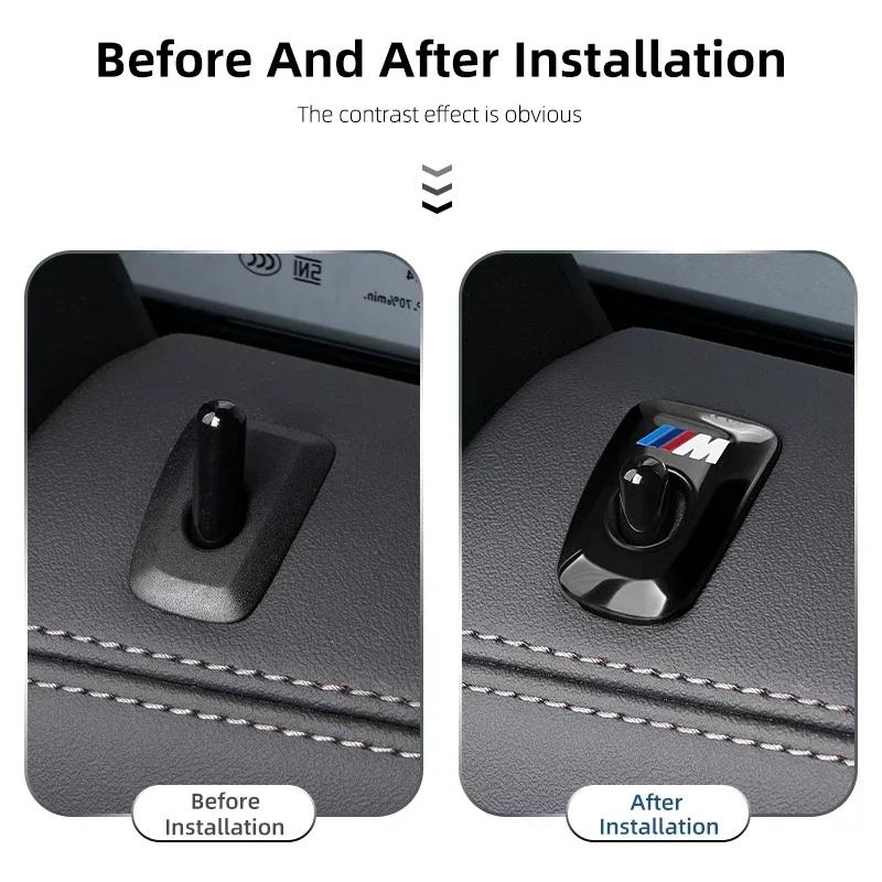 -4PCS Car Door Lock Latch Metal Auto Door Lock Pins Cover Front Rear Door Lock Knob Stickers Accessories For BMW X5 G05 2019-202