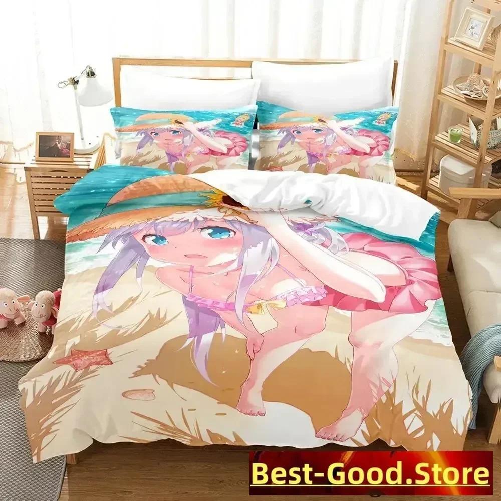 Sagiri Izumi Bedding Set Duvet Cover Sheet Printed Bed Set Pillowcase Bed Full Queen King Size Comforter Bedroom