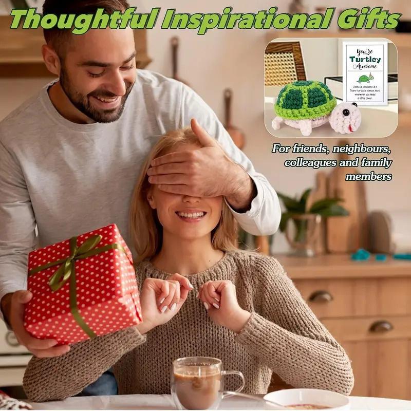 1PC Perfect Gift Wool Knitting Doll Handmade Soft Cotton Yarn Desk or Car Accessory Crochet Turtle