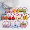 20Pcs Per Can Pineapple Fruit Cute Candy Colors Cartoon Elastic Hair Band for Kids