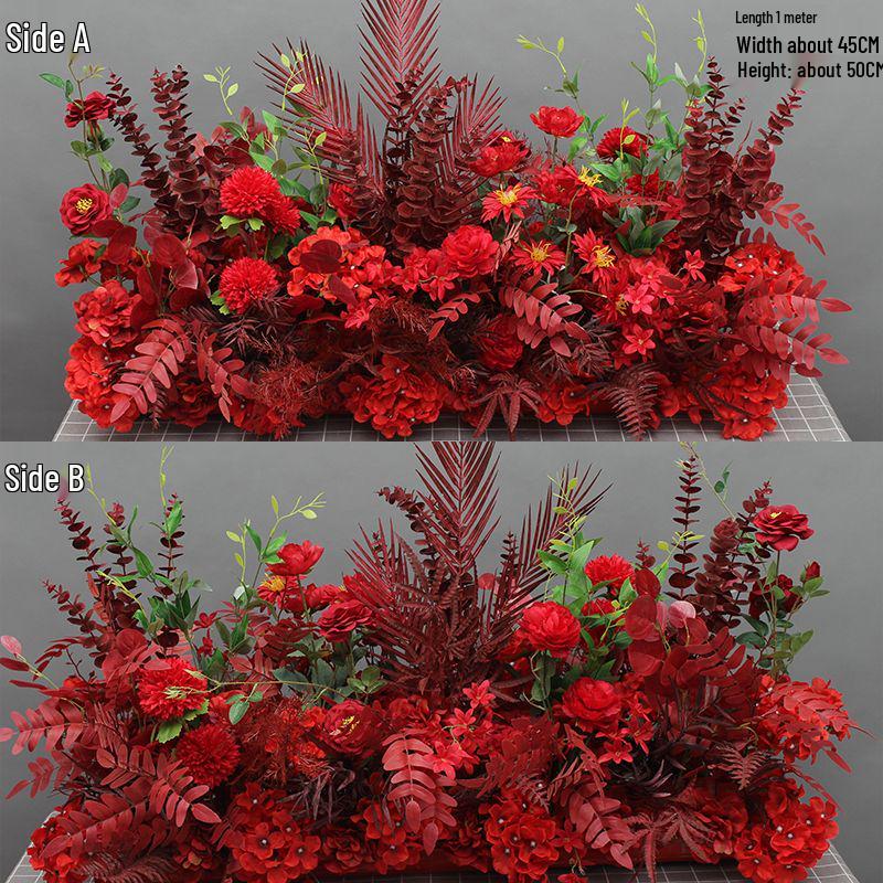 Свадебная композиция из эвкалиптового шелка: Декор прохода и сцены в горшках