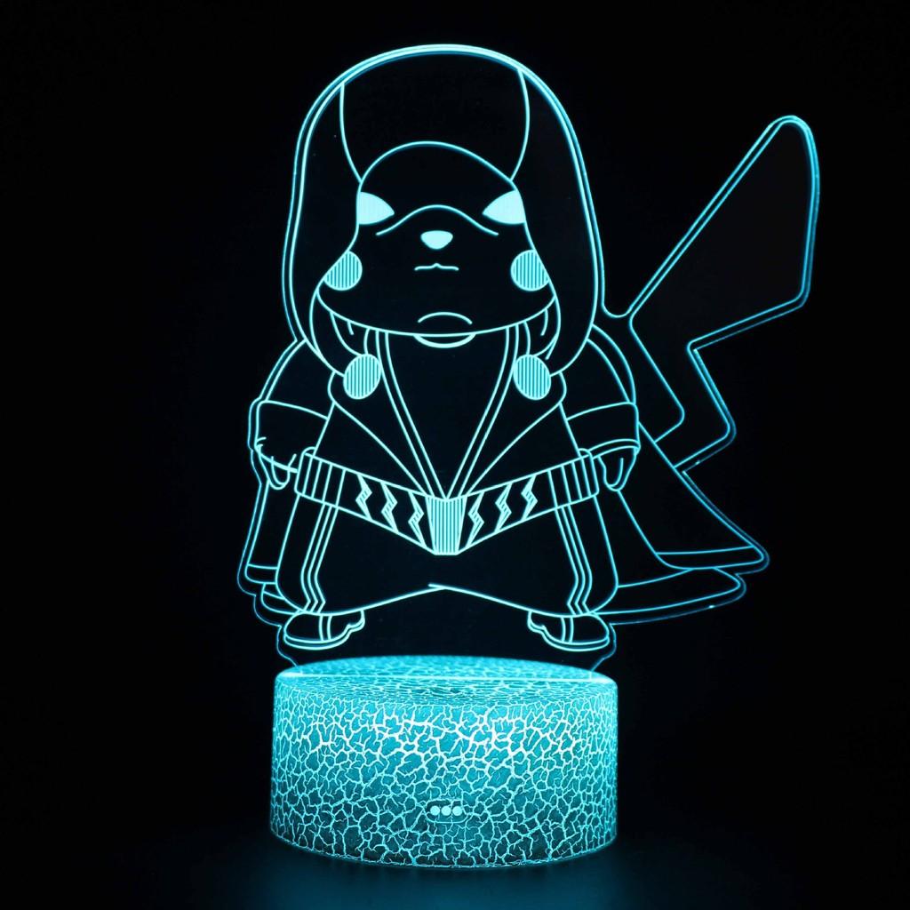 Креативный 3D ночник Пикачу Милая настольная лампа Цветная атмосферная лампа Идея для подарка