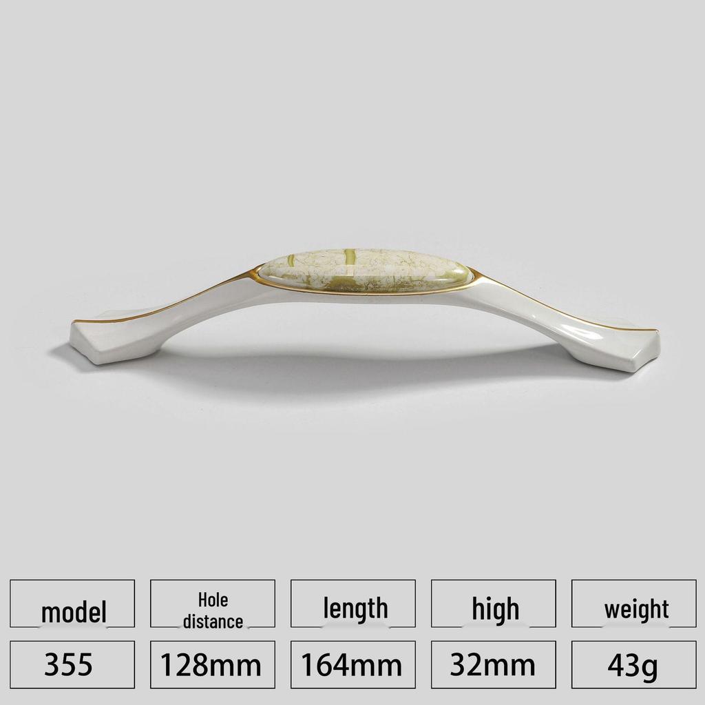 European Style Black & White Plum Blossom Ceramic Cabinet Handle