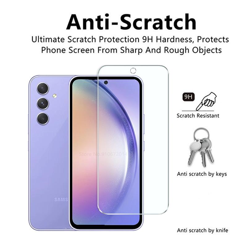 4 шт [2+2] Full HD прозрачное закаленное защитное стекло для экрана + пленка для объектива камеры для Samsung Galaxy A35 A55 5G A05 A05S A15 A25 4G M14 M34 M35