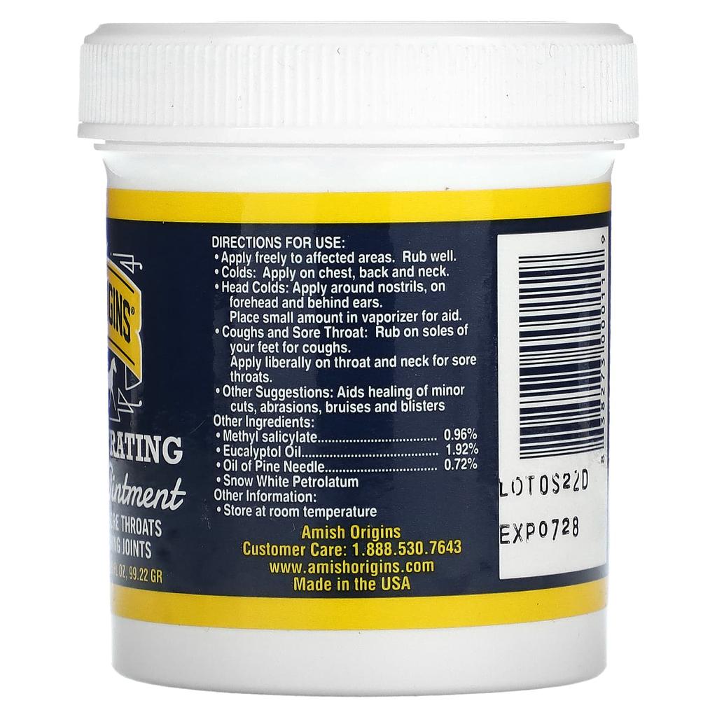 Amish Origins Deep Penetrating, Pain Relief Ointment, 3.5 Oz (99.22 G)