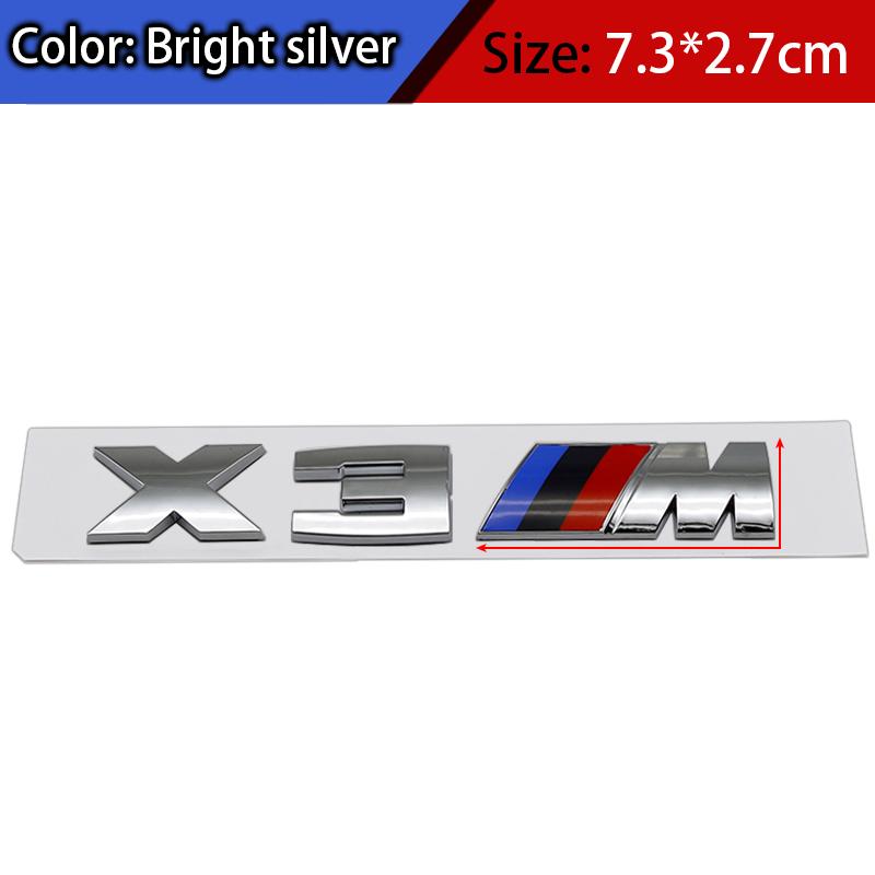 ABS 3D Emblem Car Fender Side Rear Trunk Badge M Logo Sticker Number Decal For BMW X1 X2 X3 X4 X5 X6 X7 X8 Auto Accessories XR1