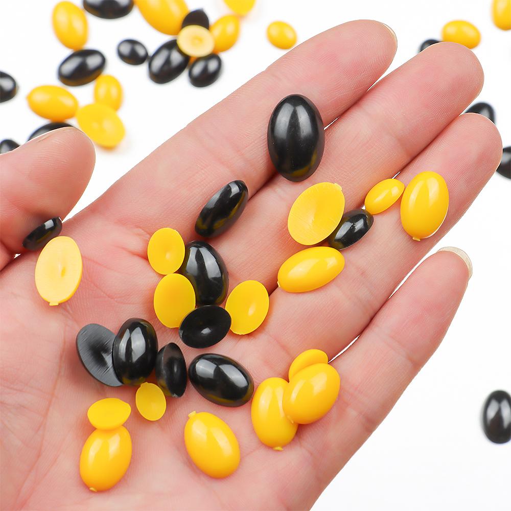 100Pcs Dolls Eyes Plastic Safety Noses Oval Plastic Safety Eyes Safety Flat Noses for Dolls Bear