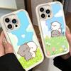 Чехол для телефона iPhone 17 Air 16E 15 16 Pro Max Мультяшный Милый Персик Goma Чехол 14 Plus 13 12 Mini Мягкий Силиконовый Fundas