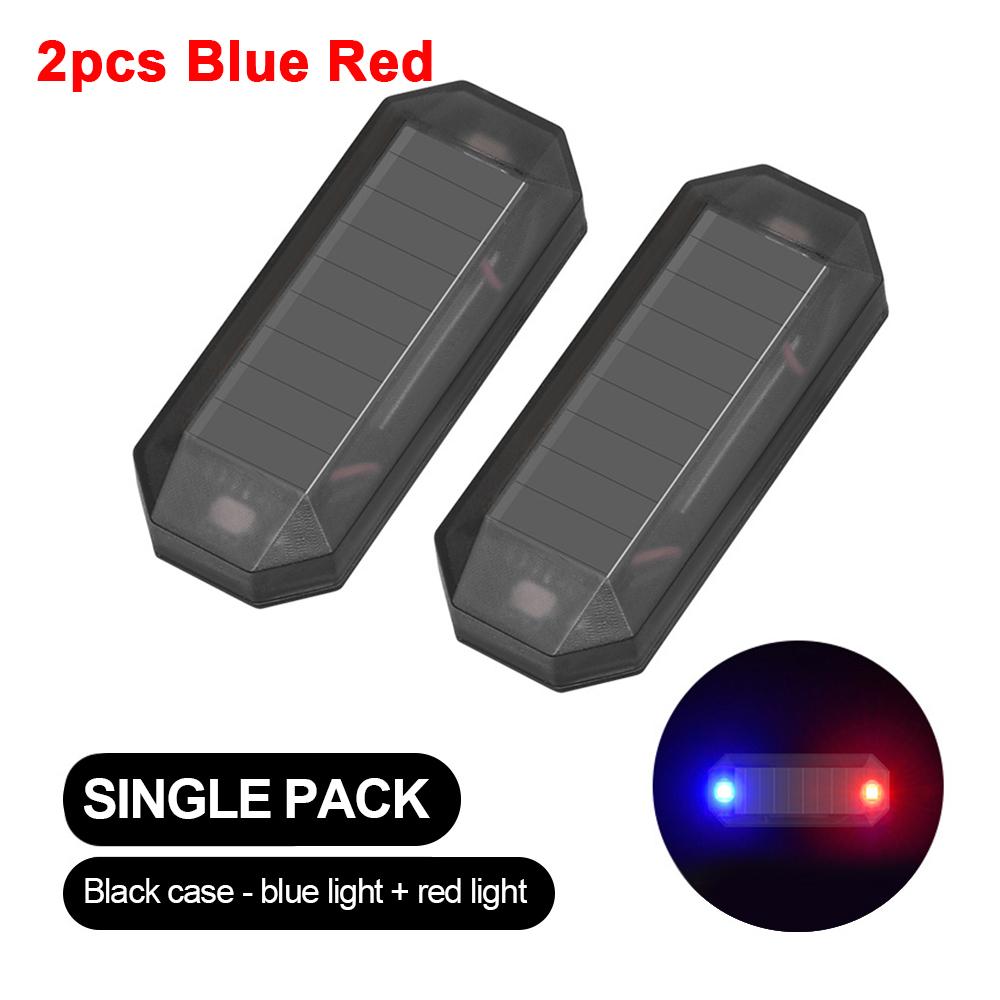 2 шт. Автомобильная солнечная сигнальная лампа, беспроводная противоугонная сигнализация, защита от столкновений сзади, умная вспышка