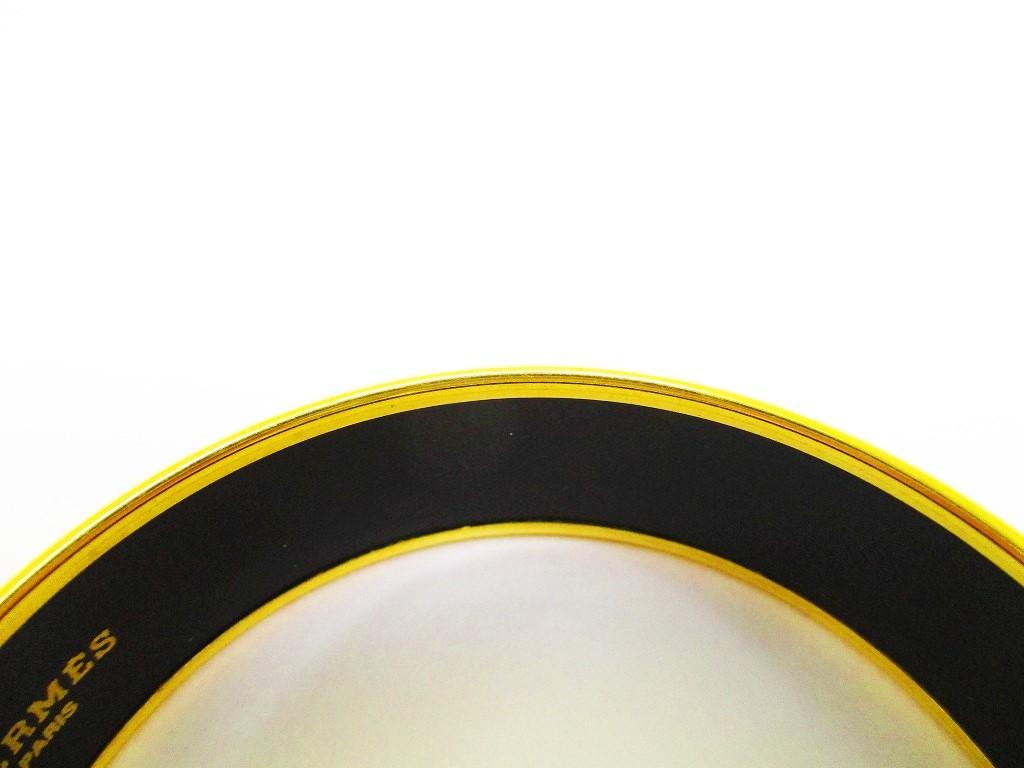 Authentic HERMES Enamel Bangle Bracelet Green Multicolor Emaiyu GM #6652 Refurbished