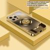 Круглый золотой орел Для IPhone 17Pro Max 16 17 Pro 15 P ro 14 13 Plus 12 Mini 11Pro Max XR 16E 17 Air Золотой стеклянный чехол для телефона