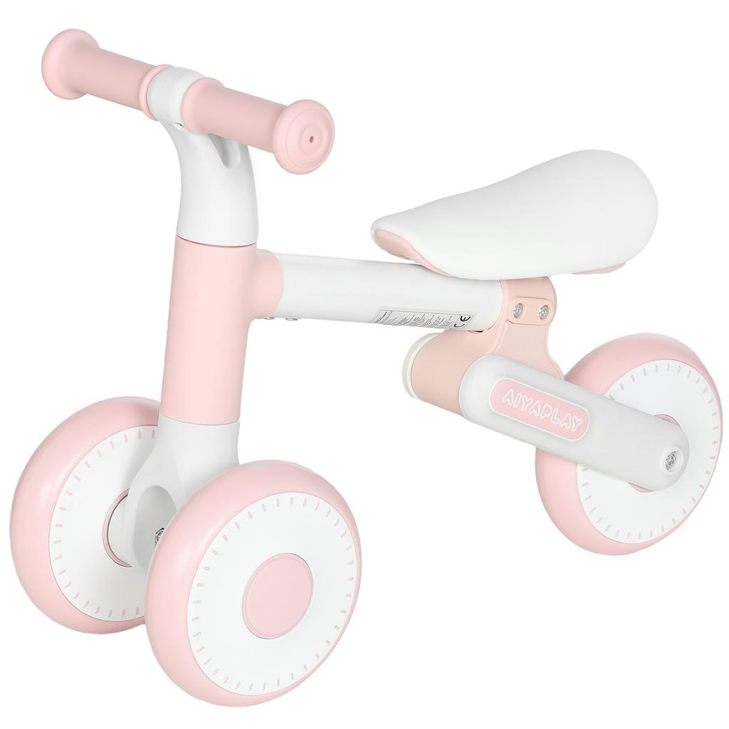 Baby Balance Bike, 1-2 Yrs, Adjustable Seat, 135 Steering, EVA Tires, 52 x 23 x 36.5 cm, Pink