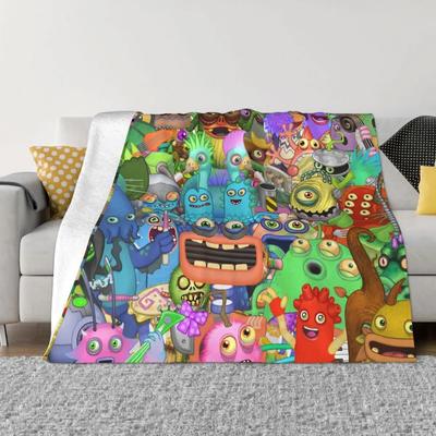 Фланелевое одеяло с музыкальными играми «My Singing Monsters», одеяло для кровати, путешествия, легкое тонкое одеяло для спальни