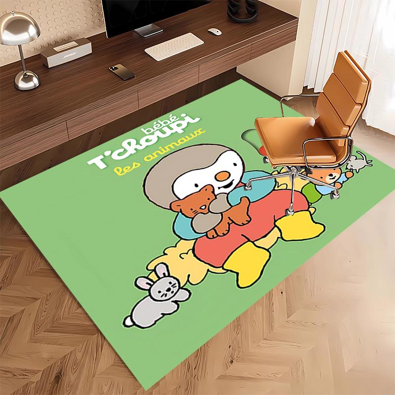 1pc Cartoon T-T'choupi Print Area Rug - Soft, Washable Non-Slip Indoor Mat, Living Room, Home Office Decorative Rug,Office Decorative