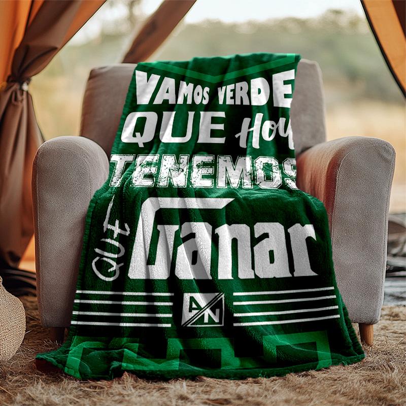 Atletico Nacional Flannel Blanket Soft Warm All-Season Throw, Design for Camping, Car Travel, Hiking Sofa, Bed, Office Perfect Gift for Parties