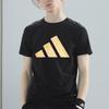 Adidas Повседневная легкая быстросохнущая футболка с круглым вырезом и коротким рукавом с принтом логотипа, унисекс, топы, цвет черный, золотой ADICLTSPSTK-BG