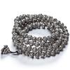 Six-Character Mantra108Buddhist bead bracelet for men and women, imitation Thai silver bracelet and necklace, vintage handmade Tibetan script