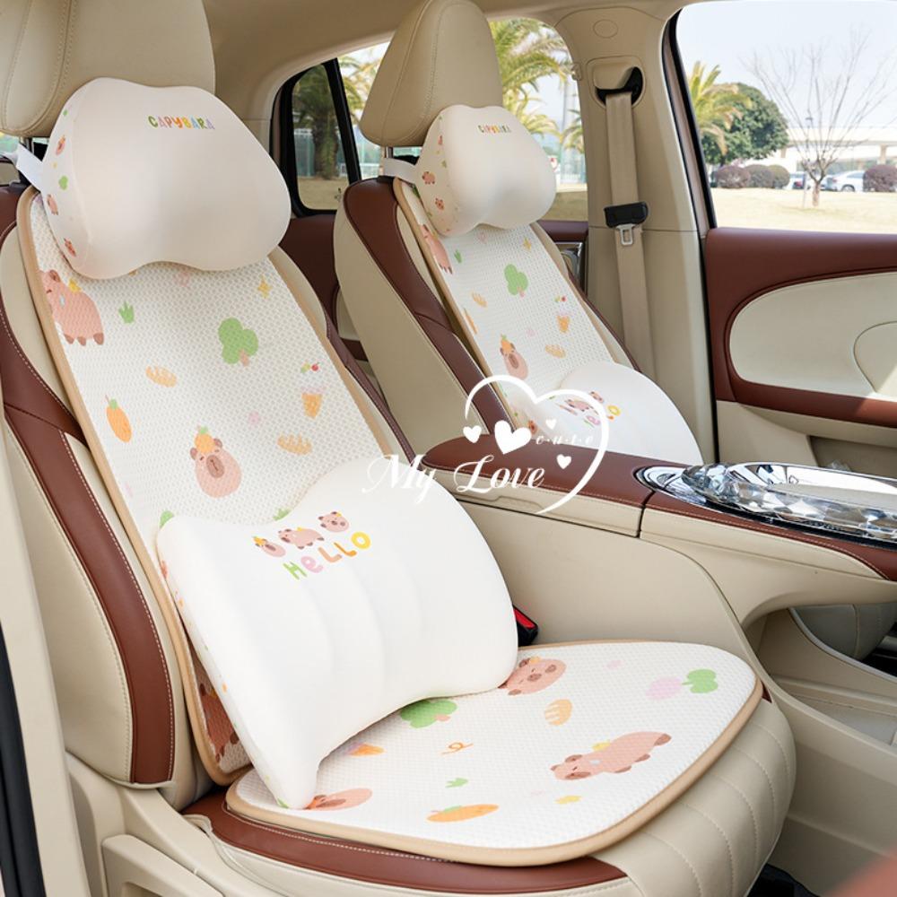 Защитная накладка Летняя автомобильная мультяшная подушка Дышащая подушка на автомобильное сиденье Капибара Декорация