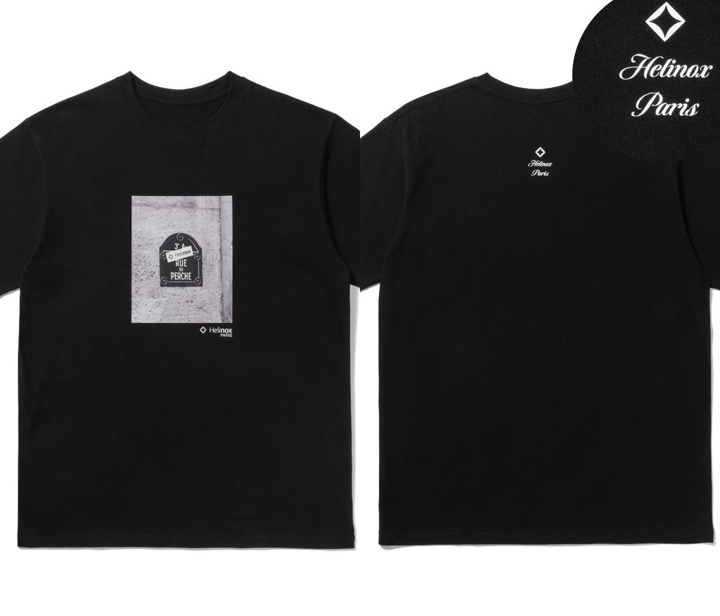 Classic Men T-shirts Helinox PARIS Rue Du Perche Print T-Shirt Overszied Y2k Short Sleeve High Quality Heavy Cotton Male Top Tee