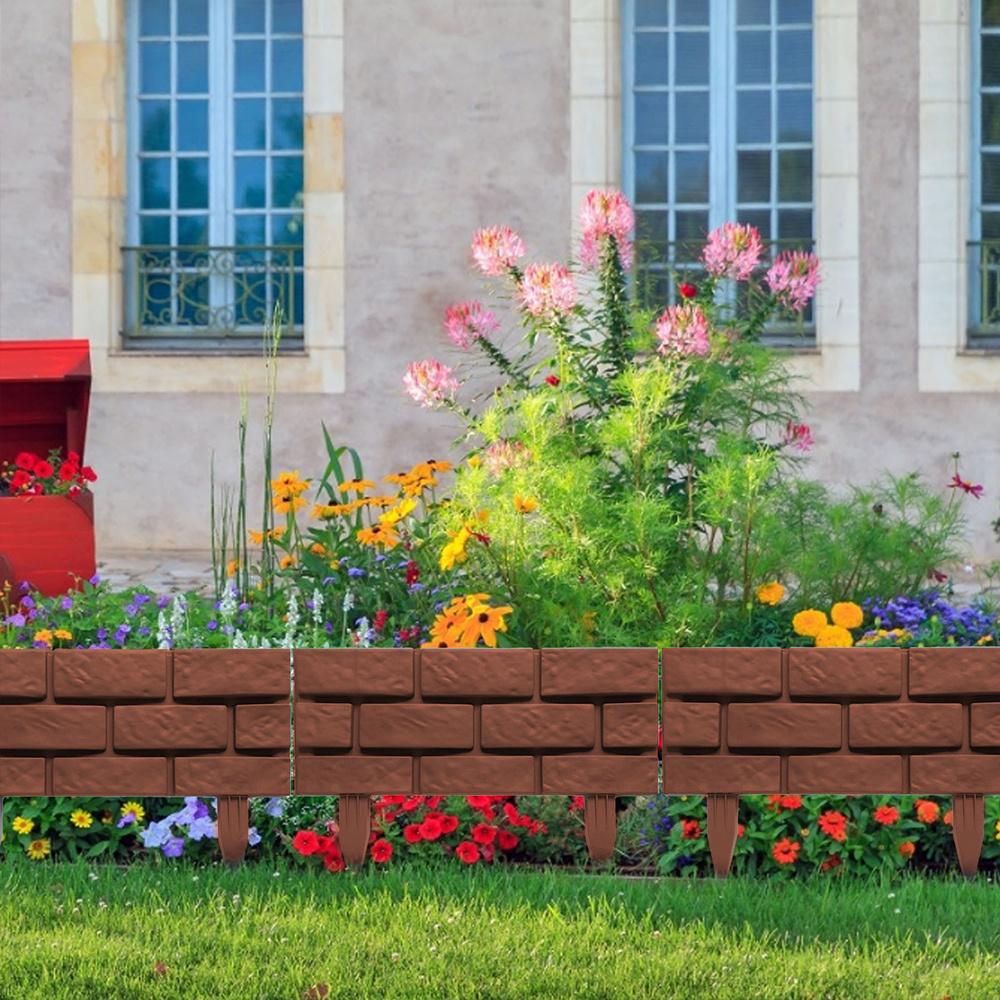 Garden Plastic Fence Edging Decorative Picket Outdoor Barrier Flower Pet Fences Outdoor Home Garden Landscape Plant Lawn Fence