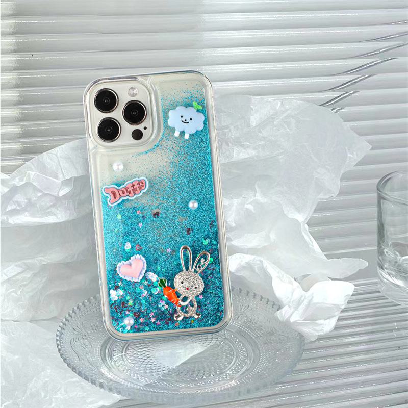 Силиконовый чехол для телефона с веревкой для Xiaomi 12 Pro, 10, CIVI, CC9, 11T - с рисунком в виде мультяшного кролика-морковки.