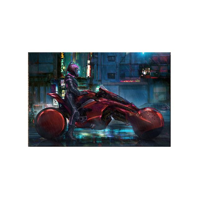 Будущее научно-фантастическое искусство киберпанк постер ночной городской уличный пейзаж холст картина спортивная машина настенная живопись для домашнего декора комнаты