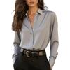 Women's Fashionable Casual Solid Color Long-sleeved Satin High-quality Blouse
