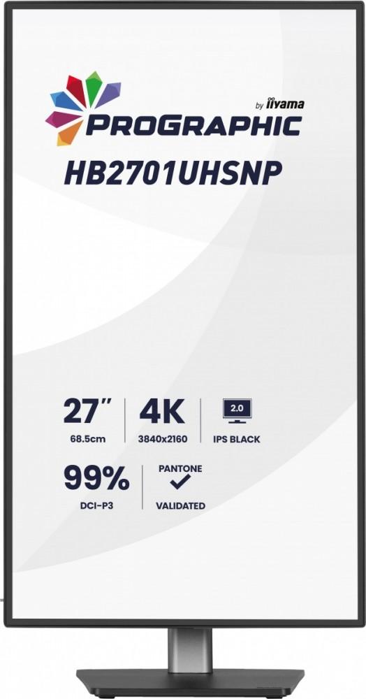 Monitor 27 inches ProGraphic HB2701UHSNP-B1 4K,IPS BLACK 2.0,450cd,VESA USB-c dock(PD:96W),HDMI,DP,DAISY/CHAIN,4xUSB,RJ45,3000:1