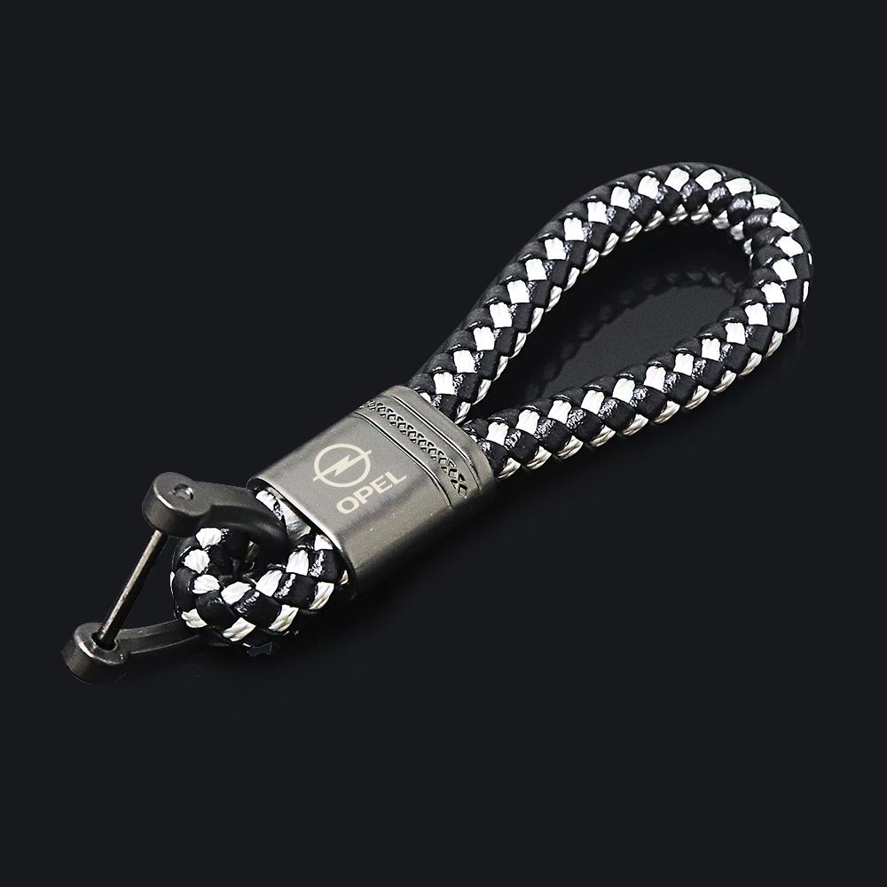 AAAJL1 Leather Rope KeyChain Hand Woven Horseshoe Buckle Key Ring Car Key Rings For opel astra g h j insignia zafira corsa d c vivaro z