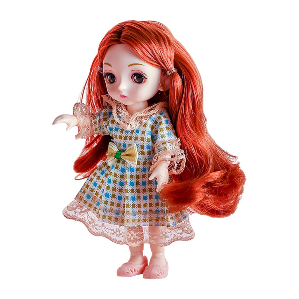 Симпатичная кукла BJD с 13 суставами, 16 см, 1/12, платье и обувь, игрушка для девочек, подарок A