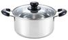 Yoshikawa Сделано в Японии Глубокая кастрюля 22 см Совместима с индукционной плитой Серебристая Нержавеющая сталь Cook Look II SJ2185 Двуручная
