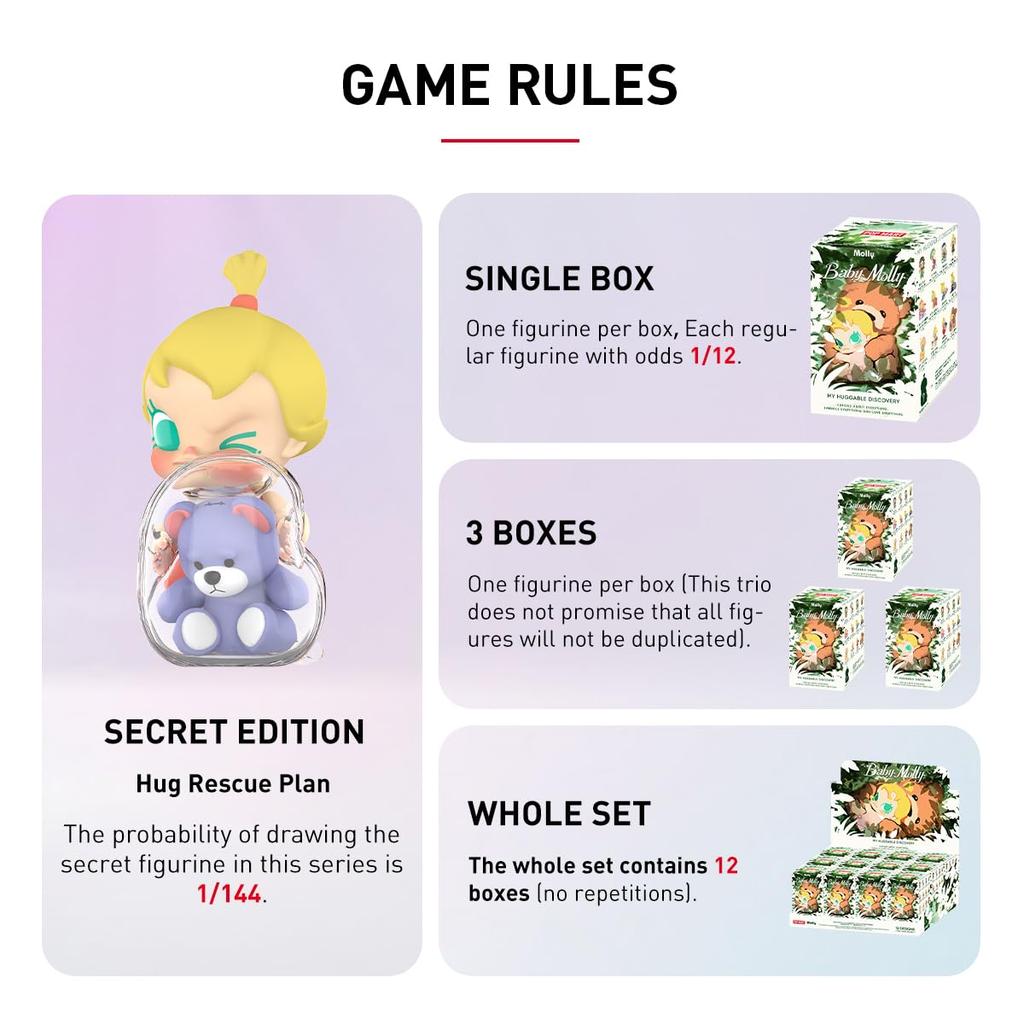 POP MART Baby Molly My Huggable Discovery Series Pop Mart Гашапон Фигурка Сюрприз Пластиковая Модель Премиальная Игрушка ПВХ Мягкий Винил Оригинальный Персонаж
